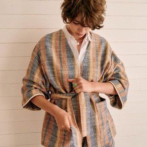 Sezane, Karena Jacket - Blue Brown Jacquard